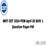MHT CET 2024 PCB Question Paper with Answer Key PDF April 28 Shift 1 ZPYP